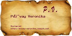 Pávay Veronika névjegykártya